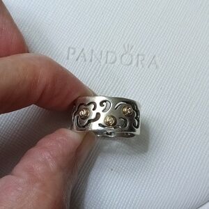 Pandora Silver/14k Diamond Life's Path Ring